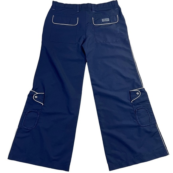 Vintage Rave Goth Navy Blue Extra Wide Leg Baggy Cargo Pants by Caffeine Y2K 90s - Picture 2 of 14